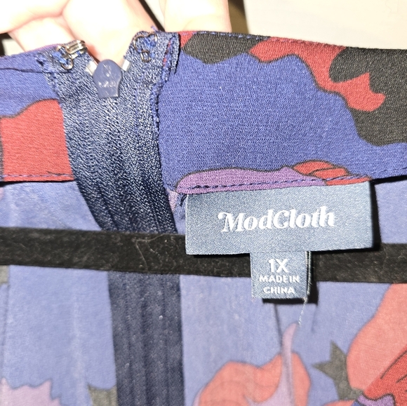 NWOT Modcloth Aiming High Floral Jumpsuit Wide Leg w Pockets & Waist Tie Plus 1X - Picture 5 of 8
